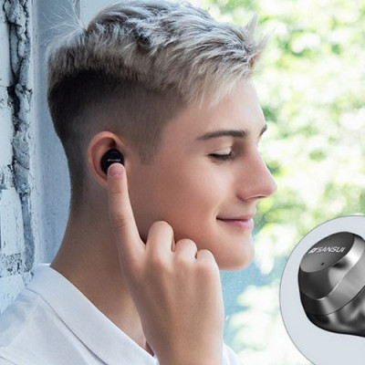 Tai nghe không dây cảm ứng Bluetooth 5.0 Cao cấp Sansui có Dock tự sạc (Âm thanh HiFi tuyệt hảo) - Hàng nhập khẩu