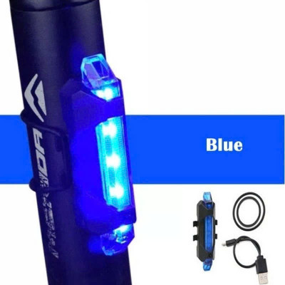 Đèn 5 LED Cảnh báo sau Xe Đạp giúp đạp xe an toàn ban đêm 4 chế độ sáng (Đèn Xanh) 