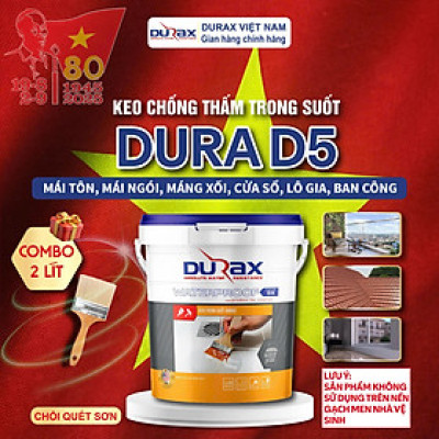 [Hàng Chính Hãng - BH 2 Năm]Keo chống thấm DURAX trong suốt - Chống thấm nền gạch, gỗ công nghiệp(DUARX trong suốt 5 kg)
