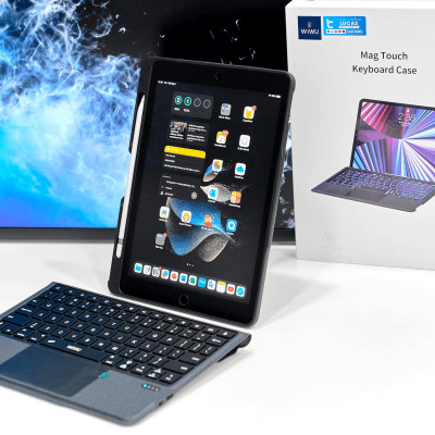 Bao Da Kèm Bàn Phím Không Dây WiWU Mag Touch Dùng Cho iPad 10.2/ 10.5, iPad Pro 11 inch/Air 4/Air5, iPad 12.9 2020/2021( Có Khe Để Bút) - Hàng Chính Hãng
