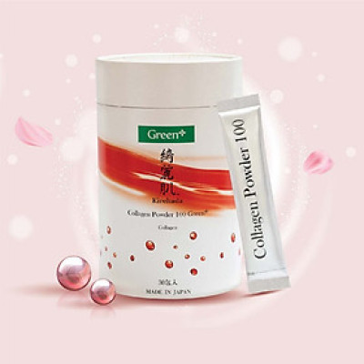 Bột Collagen Nhật Bản - Kirehada Collagen Powder 100 Green+ Đẹp da, chống lão hóa