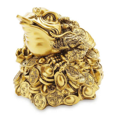 Tượng Cóc ngậm tiền phong thủy CTV33 18.8 x 22.4 x 20.4cm mạ vàng hoặc màu xanh lựa chọn