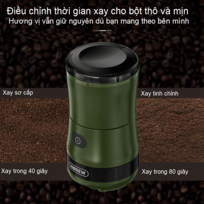 Máy xay hạt cà phê, sinh tố và đá viên cầm tay dùng pin thương hiệu Mỹ HiBREW G2 cao cấp - Hàng Nhập Khẩu