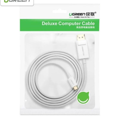 Ugreen UG40420MM139TK 1.5M màu Trắng Cáp chuyển đổi TYPE C sang DISPLAYPORT dương - HÀNG CHÍNH HÃNG