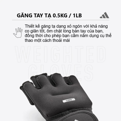 Găng Tay Tạ Weighted Gloves ADIDAS ADWT-10702 Trọng lượng 0,5kg (1 Cặp)