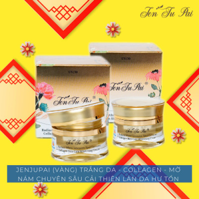 JENJUPAI (VÀNG) KEM TRẮNG DA - COLLAGEN - MỜ NÁM CHUYÊN SÂU CẢI THIỆN LÀN DA HƯ TỔN