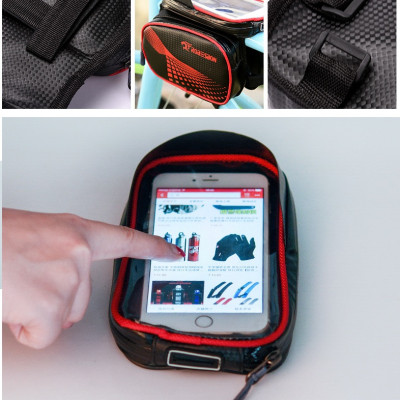 Túi 4 Ngăn Kèm Túi Chống Nước Hỗ Trợ Cảm Ứng Điện Thoại Treo Sườn Xe Đạp - Hàng Nhập Khẩu