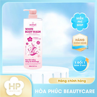 Sữa Tắm Trắng Sáng Da Hatomugi Avatar White Body Wash 800 mL