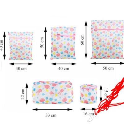 Set 5 túi giặt hoa - Set 5 túi giặt