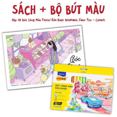 Combo Sách Góc Nhỏ Có Nắng + Hộp 20 Bút Lông Màu Pastel Rửa Được Washable Fiber Pen - Colokit SWM-C008