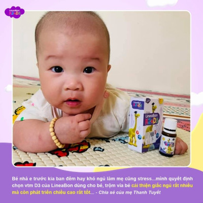 Siro nhỏ giọt LineaBon D3K2 tăng chiều cao, chống còi xương cho bé (Chai 15ml)