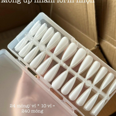 Móng Úp Nhám Form Hạt Gạo Cao Cấp Hộp 240 Móng Vỉ Size S,M,L, Form Nhọn, Bầu, Hạt Gạo Tạo Kiểu Móng, Tập Làm Nail Nữ, Tiện Dụng Nail Phương Miu