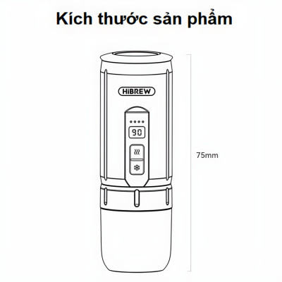 Máy pha cà phê cầm tay chuyên nghiệp Espresso 3 trong 1, dùng pin có thể pha cả nóng và lạnh. Thương hiệu Mỹ cao cấp HiBREW - H4C. HÀNG CHÍNH HÃNG