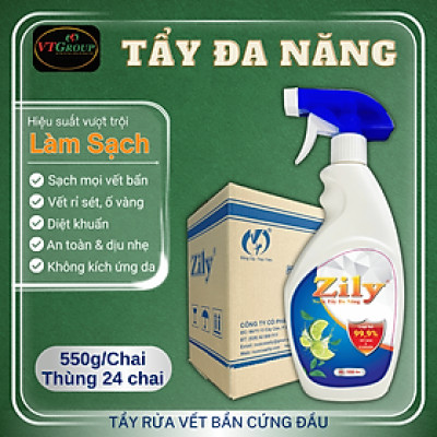 Xịt Tẩy Rửa Đa Năng Zily 550g (24 Chai/Thùng) - Tặng 1 Chai Nước Rửa Chén Zily 4.7Kg