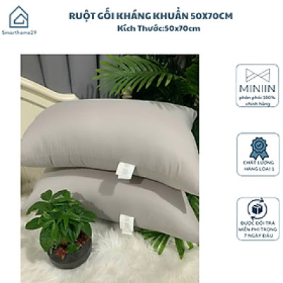 Ruột Gối Kháng Khuẩn 50x70cm, Nặng 1,8kg (2 Chiếc) - Chất Liệu Cao Cấp, Thoáng Mát, An Toàn  - HÀNG CHÍNH HÃNG MINIIN