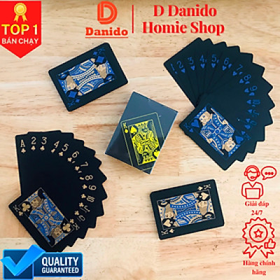 Bộ bài tây nền đen cao cấp - Bài tây nhựa PVC chống nước, đàn hồi tốt - Bộ bài Poker cao cấp nền đen chính hãng D Danido