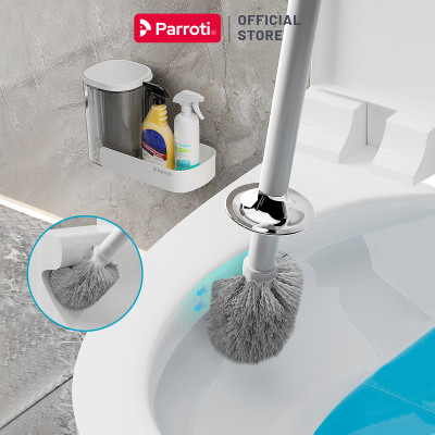 Cây Cọ Bồn Cầu Thông Minh 2 Trong 1, Dán Tường, Có Khay Đựng Nước Tẩy Rửa, Đầu Cọ Cước Mềm Parroti  Slim - SL05
