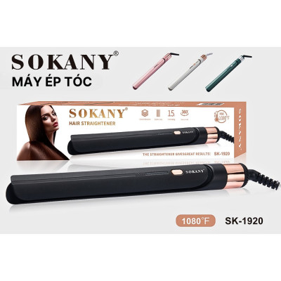 Máy duỗi ép là uốn tóc SOKANY SK-1920 công suất 45W, làm nóng nhanh, là tóc, ép tóc siêu thẳng - HÀNG CHÍNH HÃNG 