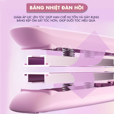 Máy duỗi tóc Kemei KM-3142 điều chỉnh 10 mức nhiệt sử dụng được cho mọi loại tóc - Hàng chính hãng