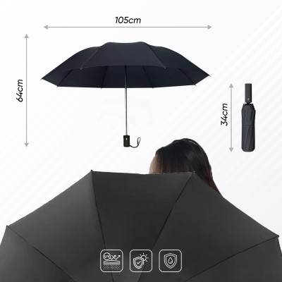 Ô Chống Nắng Che Mưa Cản UV Tự Động Đóng Mở Khung 12 Xương - Dù Đi Mưa 