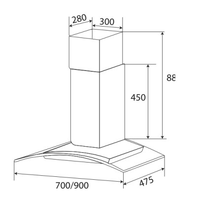 Máy Hút Mùi Kính Cong KAFF KF-GB027 (KF-GB029) - Hàng Chính Hãng