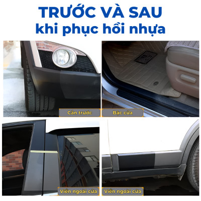 Bình Xịt Phục Hồi Nhựa Nhám, Dưỡng Bóng Làm Mới Nhựa Không Màu O’Tech BX-12 (450ml) Plastic Polish - Hàng Chính Hãng