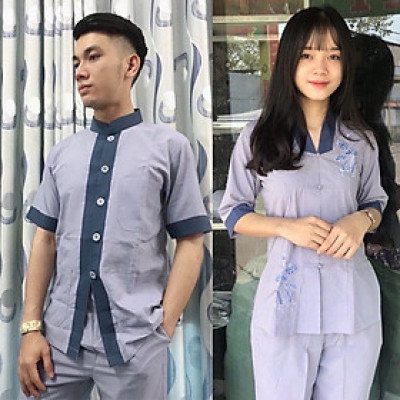 Đồ Lam Đi Chùa # Lãnh Tụ Nam, La Hán Nữ # Mẫu Cặp