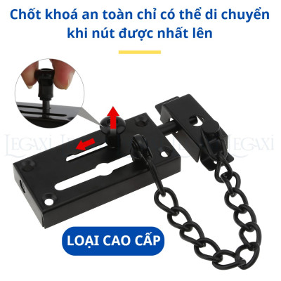 Chốt cửa dây xích, gài cửa chống trộm, khóa gài chặn cửa inox nhà ở, chung cư, phòng ngủ Legaxi