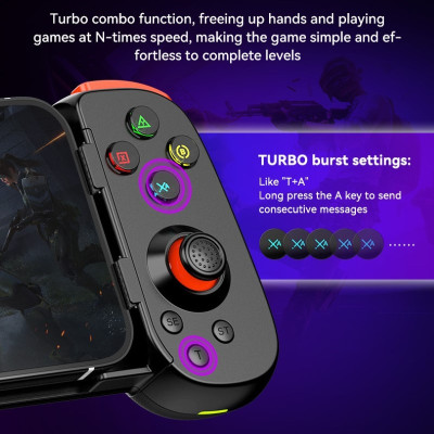 Gamepad Tay Game Không dây Bluetooth D6 đa nền tảng cho máy tính - điện thoại - máy game Console hàng nhập khẩu