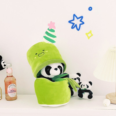 Thú nhồi bông gấu trúc trong ống tre 2 trong 1 - Size từ 25cm đến 50cm - Quà tặng gấu trúc nhồi bông êm mịn dễ thương - Gối ôm mềm mịn cho bé