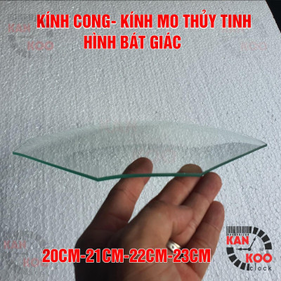 Mặt kính cong- kính thủy tinh mo hình bát giác nhiều cỡ 20cm-21cm-22cm-23cm dùng cho đồng hồ treo tường, đồng hồ cổ, đồng hồ cơ các loại