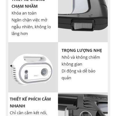 [TẶNG Ổ CẮM ĐIỆN + MIẾNG RỬA XE] Máy Xịt Rửa Mini Động Cơ Lõi Đồng Deli Cao Áp Chính Hãng 1 đổi 1 Bảo Hành 36 Tháng Rửa Xe Tưới Cây Vệ Sinh Nhà Cửa