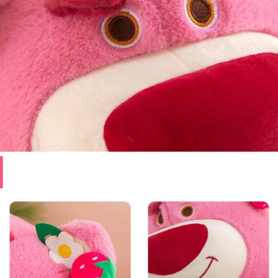 Thú nhồi bông gấu dâu ngồi màu hồng đơn giản - Size từ 40cm đến 90cm - Quà tặng Lotso dâu cute có mùi thơm chất liệu lông xù.