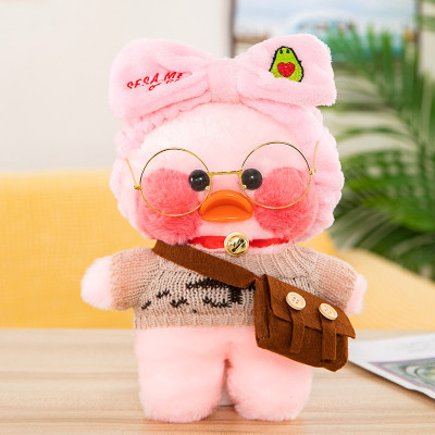 Gấu bông vịt má hồng Lalafanfan siêu cute full phụ kiện siêu hot (30cm) vải lông mềm mịn êm ái, an toàn cho trẻ