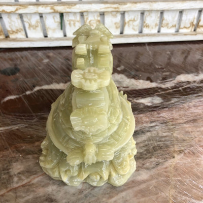 Tượng Long Quy - Rùa đầu Rồng phong thủy đá ngọc Onyx đặt bàn thờ, bàn làm việc - Dài 12 cm