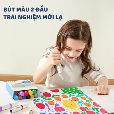 Bút màu nước 2 đầu, kèm dấu cho bé xóa được mideer  Round-Tip Stamper Washable Marker