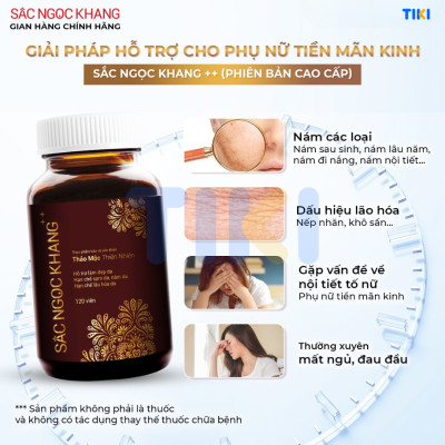 Combo 2 Hộp viên uống Sắc Ngọc Khang ++ hỗ trợ hạn chế lão hóa, sạm da, nám da; hỗ trợ tăng cường nội tiết tố nữ