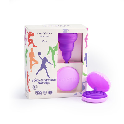 COMBO Cốc nguyệt san Cup Yess chính hãng – Gấp gọn Z Cup cỡ S (15ml) & cỡ L (25ml) siêu tiện lợi