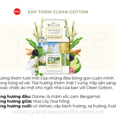 Sáp thơm xe Yankee Candle - Clean Cotton