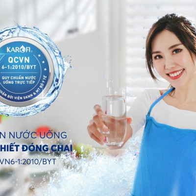 Máy lọc nước Karofi KAQ-U96 10 lõi lọc kết nối điện thoại thông minh, vòi nước hiển thị tình trạng máy - Hàng chính hãng bảo hành 3 năm