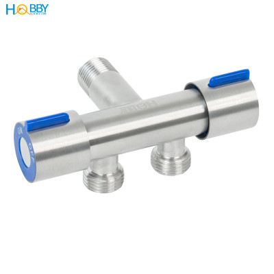 Van chia nước 2 đầu ren ngoài 21 inox 304 Hobby home decor DNV6