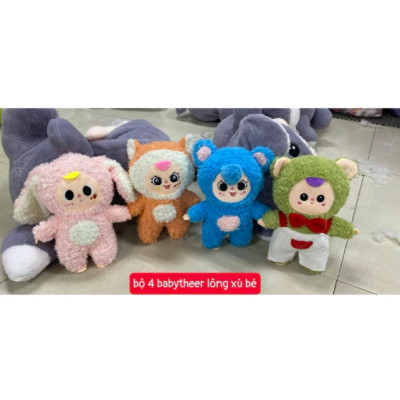 Thú nhồi bông Babythree cosplay thỏ, voi, hổ - Size 25cm - Quà tặng gấu bông baby three êm mịn cho bé.