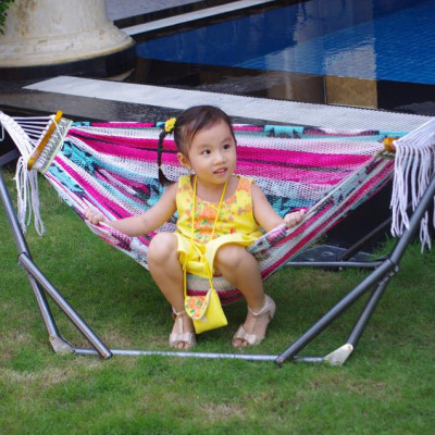 Võng xếp BAN MAI, võng cho trẻ em, nguyên bộ gồm khung võng và lưới võng (Giao màu ngẫu nhiên)