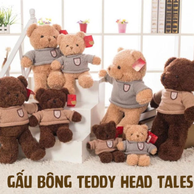 Gấu bông Teddy Head Tales cao cấp - Đồ chơi thú nhồi bông Teddy Head Tales, Chất liệu Bông gòn PP 3D tinh khiết mềm mịn, đàn hồi đa chiều, bền đẹp, an toàn cho người sử dụng