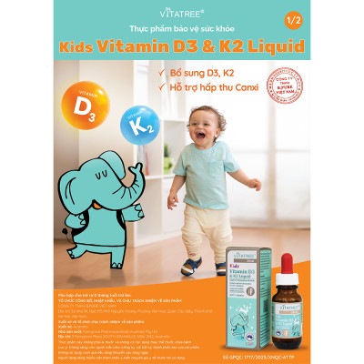 Thực phẩm bảo vệ sức khoẻ Kids Vitamin D3 & K2 Liquid - Bổ sung D3 – K2 Cho Bé 20ml
