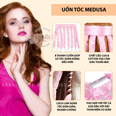 Lô Cuốn Tóc Không Nhiệt MEDUSA Chất Liệu Lụa Tô Châu An Toàn Cho Tóc
