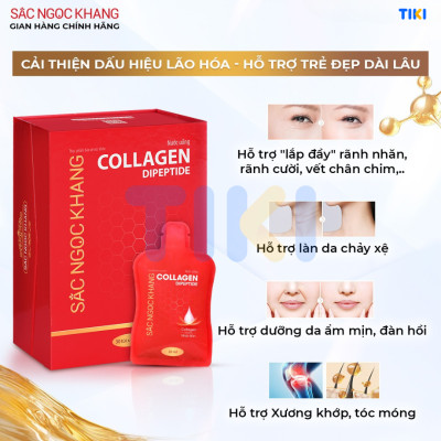 (New) Nước uống Collagen depeptide 5 túi Sắc Ngọc Khang tinh khiết nhập khẩu từ Nhật Bản, đạt chuẩn hàm lượng hấp thụ nhanh & vượt trội giúp trẻ hóa làn da - săn chắc và sáng mịn