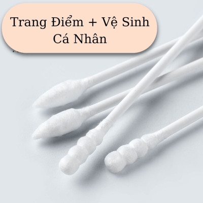 Dụng cụ trang điểm làm đẹp - Set hộp 200c  tăm bông ngoáy tai lớn cao cấp với 2 đầu tăm thiết kế hình dáng khác nhau làm sạch sâu bên trong , an toàn và tiện lợi 