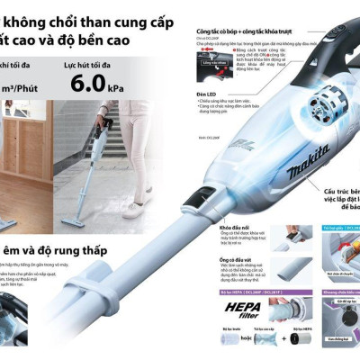 MÁY HÚT BỤI DÙNG PIN 18V 8.2 KPA MAKITA DCL282FZW (KHÔNG KÈM PIN VÀ ĐẾ SẠC) - HÀNG CHÍNH HÃNG