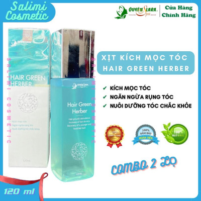 COMBO 2 Chai Xịt Kích Mọc Tóc Thảo Dược HAIR GREEN HERBER Quyên Lara 120ml, Phục Hồi Tóc Rụng